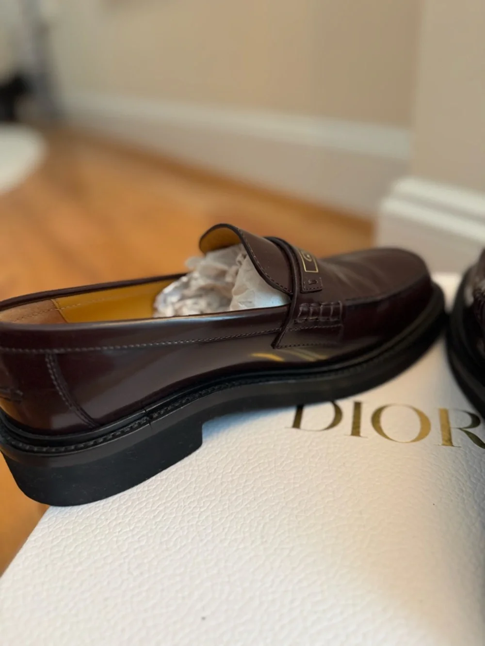 Dior Women’s Penny Loafer in Deep Amaranth Brown - Picture 8 of 11